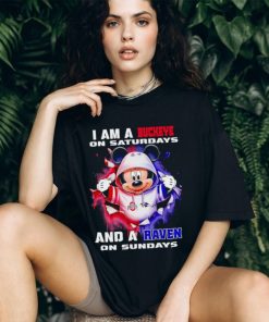 Mickey Mouse I am a Buckeye on Saturdays and a Raven on Sundays shirt