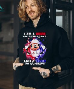 Mickey Mouse I am a Buckeye on Saturdays and a Raven on Sundays shirt