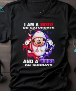 Mickey Mouse I am a Buckeye on Saturdays and a Viking on Sundays shirt