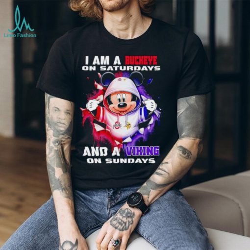 Mickey Mouse I am a Buckeye on Saturdays and a Viking on Sundays shirt