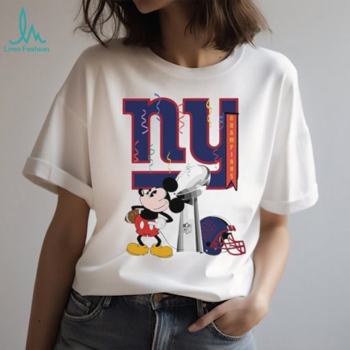 Mickey Mouse NFL New York Giants football Super Bowl Champions helmet logo shirt
