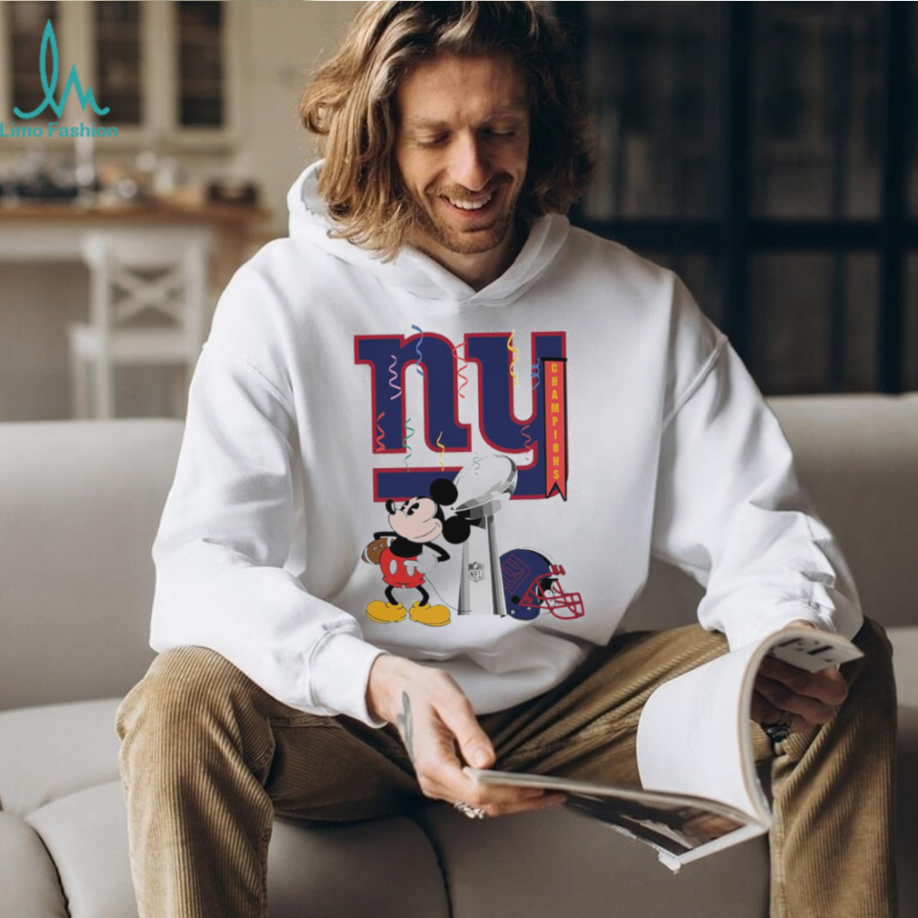Mickey Mouse NFL New York Giants football Super Bowl Champions helmet logo shirt Mickey Mouse NFL New York Giants football Super Bowl Champions helmet logo shirt