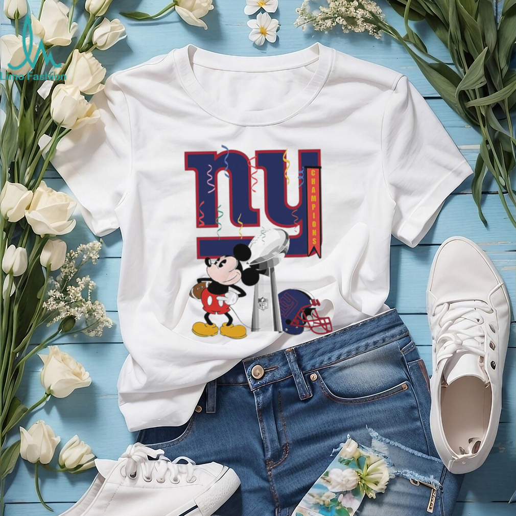 Mickey Mouse NFL New York Giants football Super Bowl Champions helmet logo shirt Mickey Mouse NFL New York Giants football Super Bowl Champions helmet logo shirt