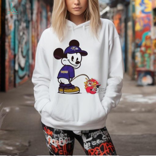 Mickey Mouse Ravens Piss On Chiefs Helmet 2024 Shirt