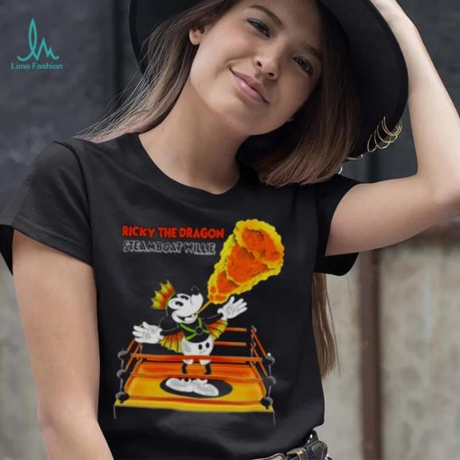 Mickey Mouse Ricky The Dragon Steamboat Willie T Shirt