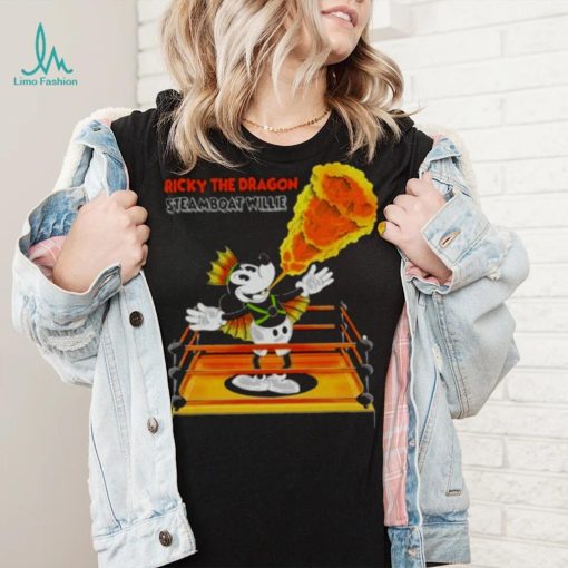 Mickey Mouse Ricky The Dragon Steamboat Willie T Shirt