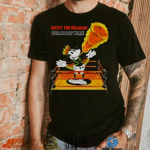 Mickey Mouse Ricky The Dragon Steamboat Willie T Shirt