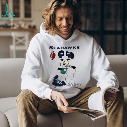 Mickey Mouse player Seattle Seahawks football NFL Super Bowl logo shirt