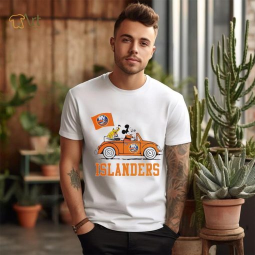 Mickey driving car New York Islanders hockey NHL shirt