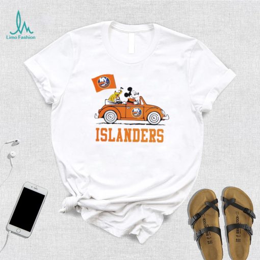 Mickey driving car New York Islanders hockey NHL shirt