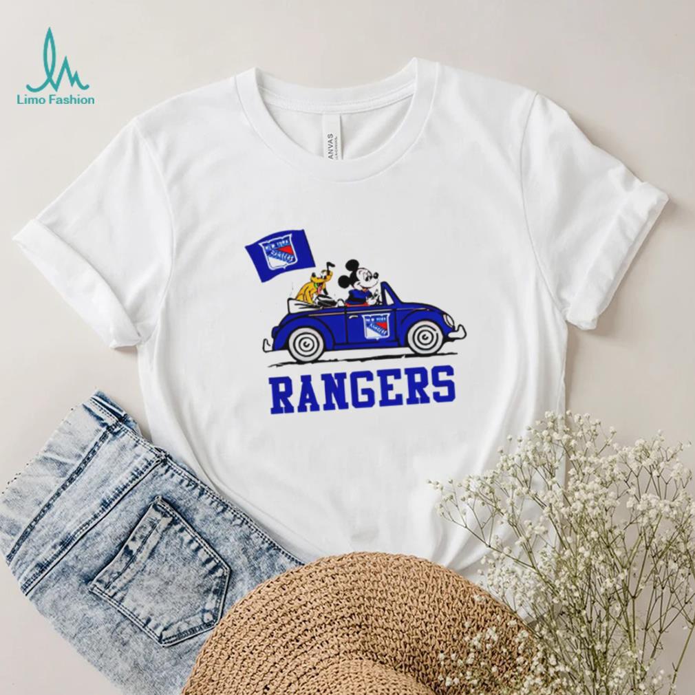 Mickey driving car New York Rangers hockey NHL shirt Mickey driving car New York Rangers hockey NHL shirt