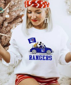 Mickey driving car New York Rangers hockey NHL shirt