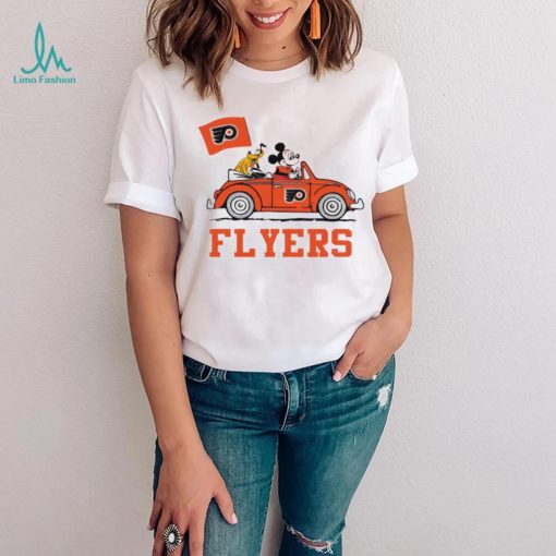 Mickey driving car Philadelphia Flyers hockey NHL shirt