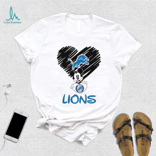 Mickey mouse love Detroit Lions logo shirt