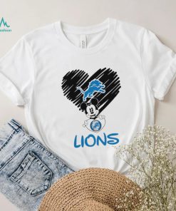 Mickey mouse love Detroit Lions logo shirt