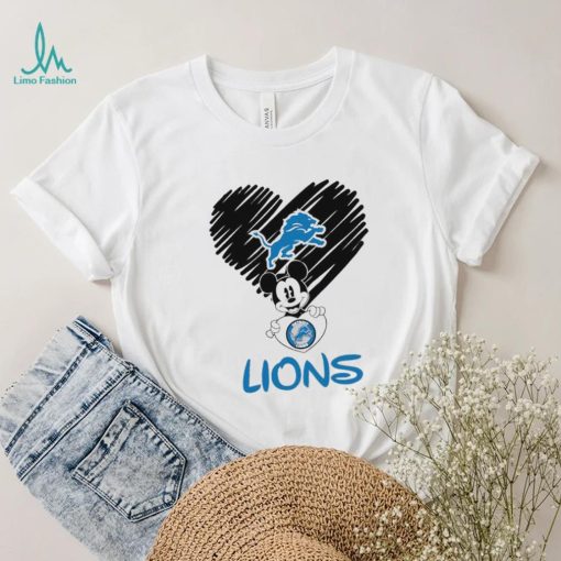 Mickey mouse love Detroit Lions logo shirt