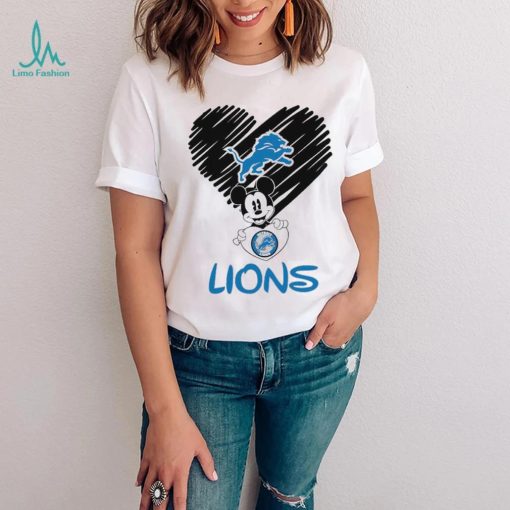 Mickey mouse love Detroit Lions logo shirt