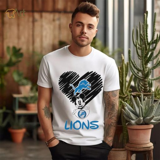 Mickey mouse love Detroit Lions logo shirt