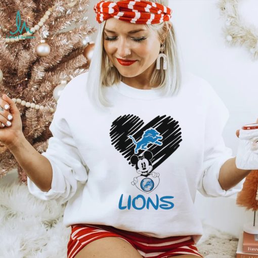 Mickey mouse love Detroit Lions logo shirt