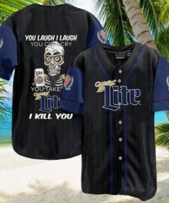 Miller Lite Beer Skull Skeleton Fan Baseball Jersey