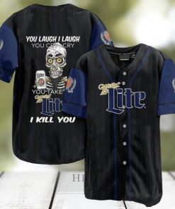 Miller Lite Beer Skull Skeleton Fan Baseball Jersey