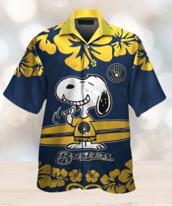 Milwaukee Brewers Snoopy Tropical Hawaii Shirt