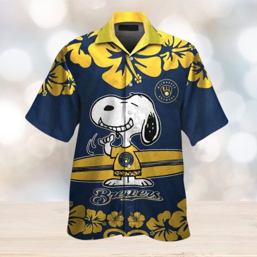 Milwaukee Brewers Snoopy Tropical Hawaii Shirt