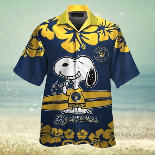 Milwaukee Brewers Snoopy Tropical Hawaii Shirt