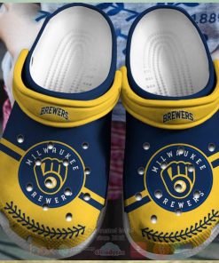 Milwaukee Brewers Yellow Navy Mlb Crocs Clog Shoes