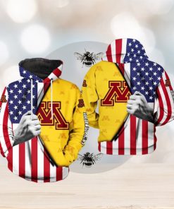Minnesota Golden Gophers NCAA US Flag 3D Printed Hoodie