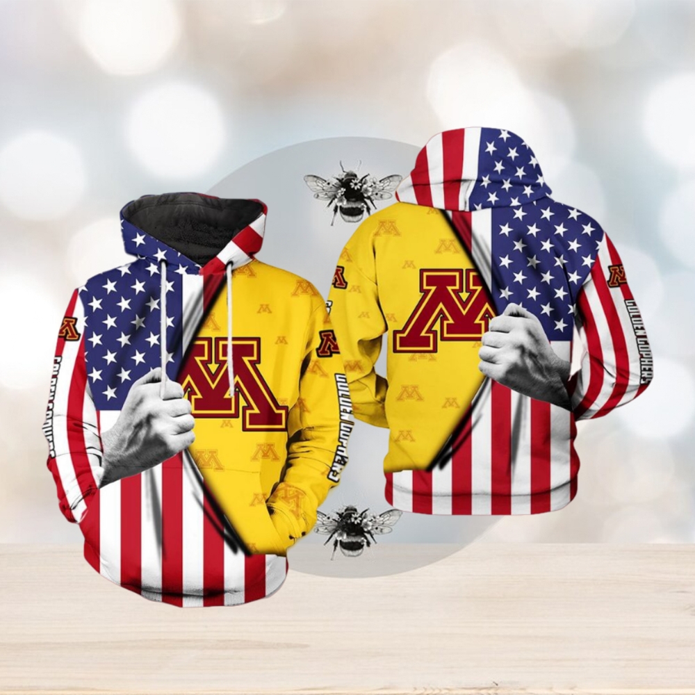 Minnesota Golden Gophers NCAA US Flag 3D Printed Hoodie Minnesota Golden Gophers NCAA US Flag 3D Printed Hoodie