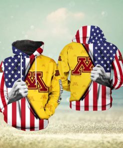 Minnesota Golden Gophers NCAA US Flag 3D Printed Hoodie