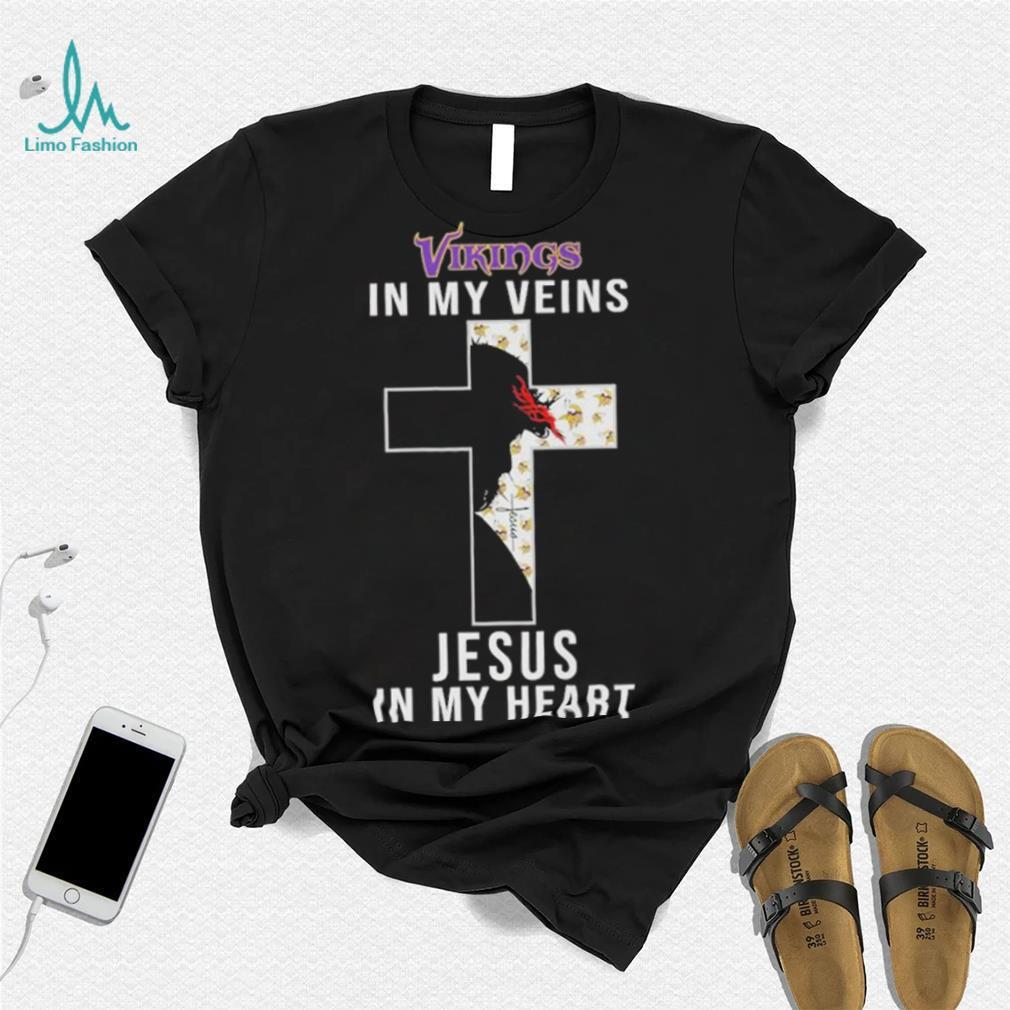 Minnesota Vikings in My Veins Jesus in My Heart 2024 Shirt Minnesota Vikings in My Veins Jesus in My Heart 2024 Shirt