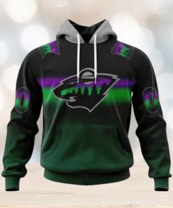 Minnesota Wild Hoodie Special Retro Gradient Design Hoodie