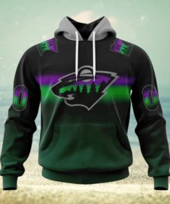 Minnesota Wild Hoodie Special Retro Gradient Design Hoodie