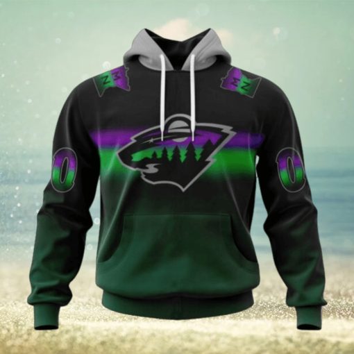 Minnesota Wild Hoodie Special Retro Gradient Design Hoodie