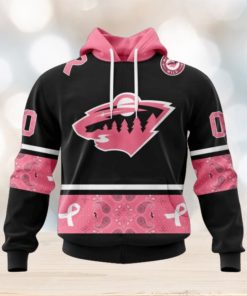 Minnesota Wild Hoodie Specialized Design In Classic Style With Paisley! WE WEAR PINK BREAST CANCER Hoodie