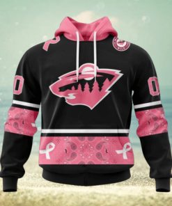 Minnesota Wild Hoodie Specialized Design In Classic Style With Paisley! WE WEAR PINK BREAST CANCER Hoodie