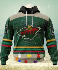 Minnesota Wild Hoodie Specialized Design With Fearless Aganst Autism Concept Hoodie