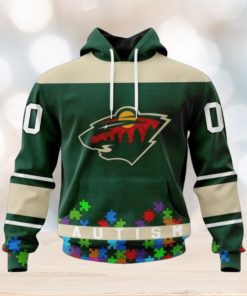 Minnesota Wild Hoodie Specialized Unisex Kits Hockey Fights Against Autism Hoodie