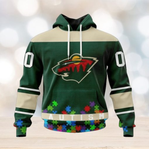 Minnesota Wild Hoodie Specialized Unisex Kits Hockey Fights Against Autism Hoodie