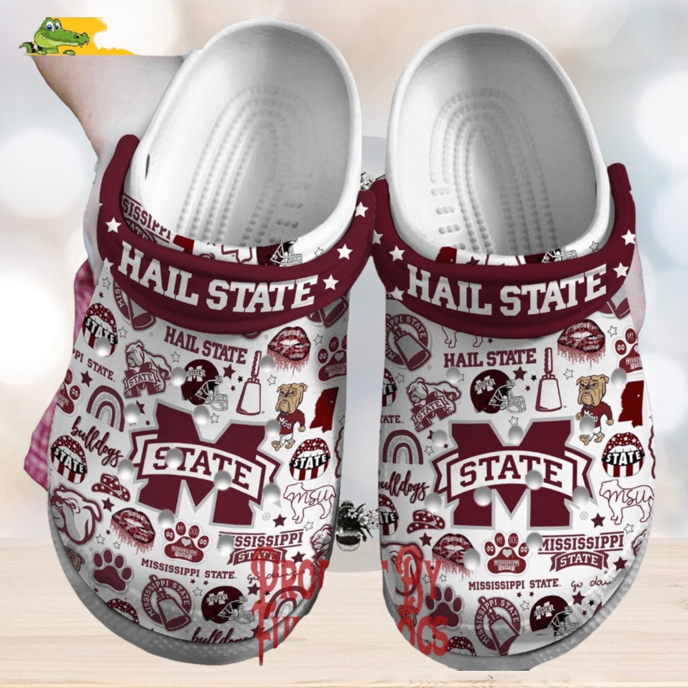 Mississippi State Bulldogs Hail State Crocs Slippers Mississippi State Bulldogs Hail State Crocs Slippers