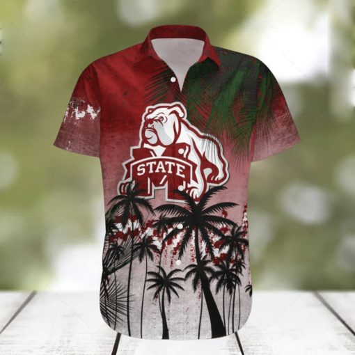 Mississippi State Bulldogs Hawaiian Shirt Summer Gift Coconut Tree Tropical Grunge Pattern For NCAA Fans