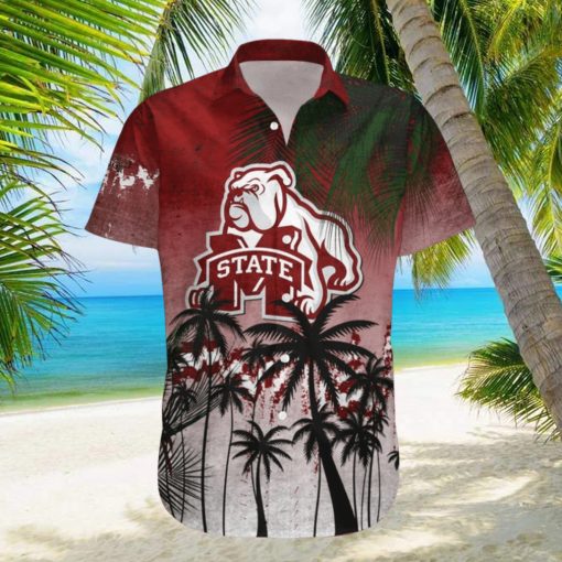 Mississippi State Bulldogs Hawaiian Shirt Summer Gift Coconut Tree Tropical Grunge Pattern For NCAA Fans