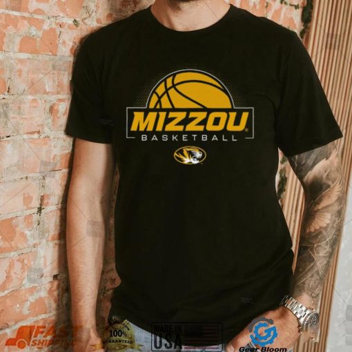 Mizzou Tigers Oval Tiger Head Basketball Black T Shirt