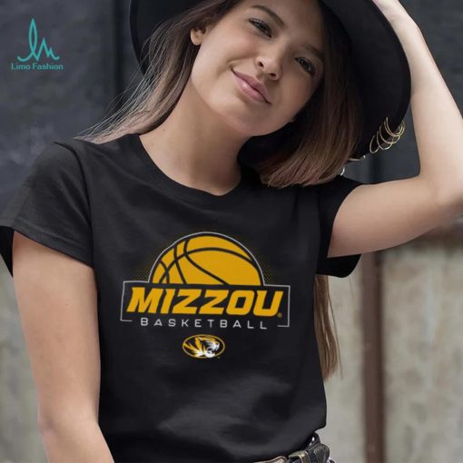 Mizzou Tigers Oval Tiger Head Basketball Black T Shirt
