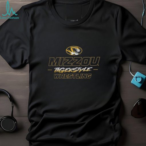 Mizzou Tigers Oval Tiger Head Wrestling Tiger Style Black Shirt