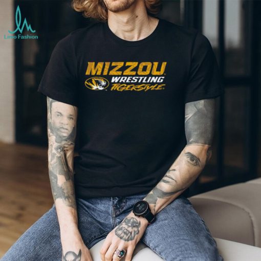 Mizzou Tigers Oval Tiger Head Youth Tiger Style Wrestling Black T Shirt