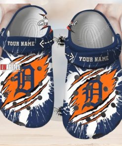 Mlb Detroit Tigers Ripped Claw Custom Name Crocs Clog