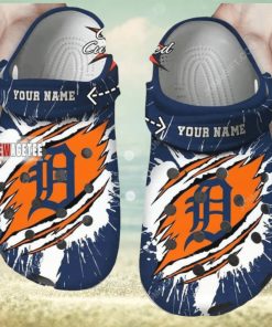 Mlb Detroit Tigers Ripped Claw Custom Name Crocs Clog, hoodie, sweater, long sleeve and tank top Mlb Detroit Tigers Ripped Claw Custom Name Crocs Clog
